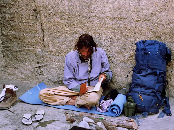 Rob at work during his expeditions in Mustang