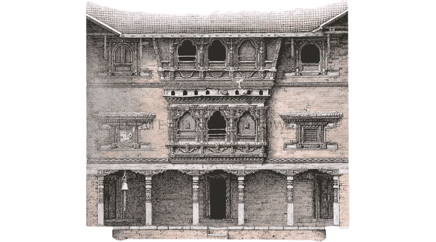 Courtyard Facade, Kuthu Math, Bhaktapur, Nepal